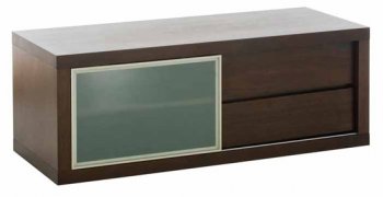 Dark or Natural Walnut Finish Small Media Unit w/Glass Slider [NVTV-Perkins-Small-HGSD412]