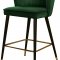 Cassie Counter Stool 793 Set of 2 Green Velvet Fabric - Meridian