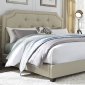 100-BR Upholstered Bed in Natural Linen Fabric by Liberty