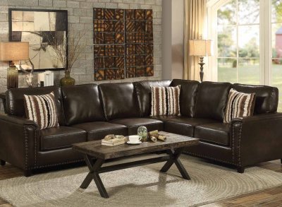 Larkny Sectional Sofa 504005 in Leatherette by Coaster w/Sleeper