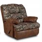 Tobacco Microfiber Modern Recliner w/Multi-Tone Accents