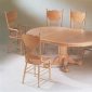 Oak Whitewash Finish Classic 7 Pc Dining Set w/Extension Leaf