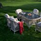 Glory Oval Outdoor Dining Set 7Pc in Light Brown by Bellona