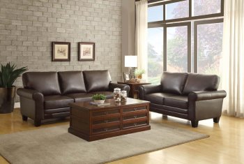 Hume Sofa 8579DB in Dark Brown by Homelegance w/Options [HES-8579DB Hume]