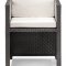 Black&White Modern Outdoor Dinette Set w/Frosted Glass Top Table