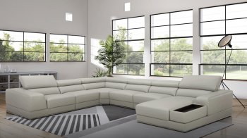 1576 Sectional Sofa in Gray Leather by ESF [EFSS-1576 Gray]