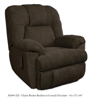 Chocolate Fabric Elegant Parachute Pull Rocker Recliner