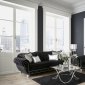 Negrini Sofa SM2295 in Black Fabric w/Options