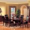 Cherry Finish Formal Elegant Dining Set With Leather Seats