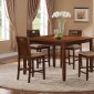 Brown Finish Elegant Modern 5Pc Counter Height Dining Set