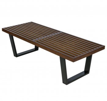 Inwood Bench NB48DW in Dark Walnut by LeisureMod w/Options [LMBN-NB48DW-Inwood Walnut]