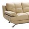 Beige Leather Modern Elegant Living Room with Tufted Seats