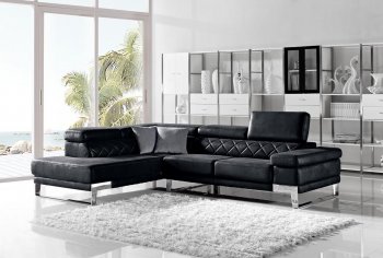 1263 Arden Sectional Sofa in Black Fabric by VIG [VGSS-1263 Arden Black]