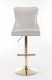 Leo Gold Barstool Set of 2 in White Fabric