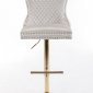 Leo Gold Barstool Set of 2 in White Fabric