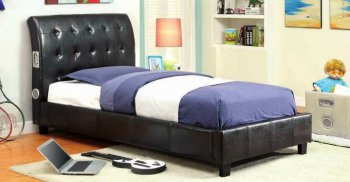 Hendrik CM7057 Leatherette Kids Bed in Espresso [FAKB-CM7057-Hendrik]