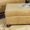 Beige Fabric Contemporary 3Pc Sofa Set w/Wooden Legs