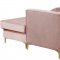 Eliana Sectional Sofa 660 in Pink Velvet Fabric by Meridian