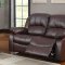 Cranley Motion Sofa 9700BRW - Brown Bonded Leather - Homelegance