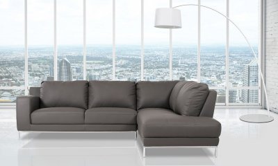 Primrose Sectional Sofa 1829 in Grey Eco-Leather by VIG