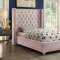 Aiden Bed in Pink Velvet Fabric by Meridian w/Options