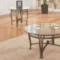 Bronze Metal Frame Contemporary 3PC Coffee Table Set