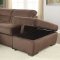 Felicity Sectional Sofa CM6521BR in Brown Chenille Fabric