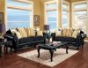 Thelon SM7605 Sofa in Black Leatherette & Fabric w/Options