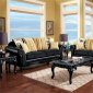 Thelon SM7605 Sofa in Black Leatherette & Fabric w/Options