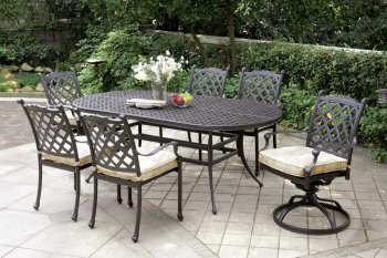 Chiara I Patio Table CM-OT2303-T in Black w/CM-OT2303-AC Chairs [FAOUT-CM-OT2303-T-Chiara 2303-AC]