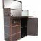 182634 Bar Cabinet in Dark Brown Leatherette by Coaster