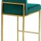 Giselle Counter Stool 781 Set of 2 Green Velvet Fabric -Meridian