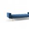 Splitback Sofa Bed in Blue w/Arms & Brass Legs by Innovation