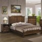 Rustic Medium Brown Finish Traditional Bed w/Optional Casegoods