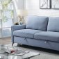 Sammie Sofa w/Sleeper CM6446BL in Light Blue Fabric