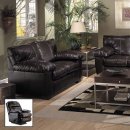 Wine Bonded Leatherette Contemporary Stylish Sofa & Loveseat Set