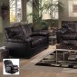 Walnut Bonded Leather Upholstered Stylish Sofa and Loveseat Set