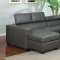 CM6365GY Serres Sectional Sofa in Gray Bonded Leather Match