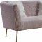 Monroe Sofa 696 in Pink Velvet Fabric by Meridian w/Options