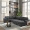 U2260 Sectional Sofa Bed in Gray Corduroy by Global