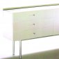 White High Gloss Lacquer Finish Modern Buffet w/Metal Legs