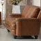 Leather Italia Hutton Sofa & Loveseat Set in Saddle Brown