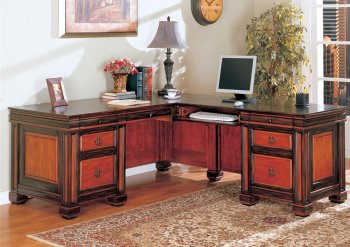 Two-Tone Finish Modern Home Office Desk [#384D-CATHERINE Office Desk]