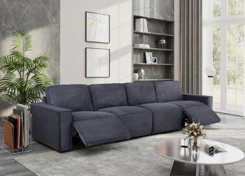 U8177 Power Motion Modular Sofa in Charcoal Corduroy by Global [GFS-U8177 Charcoal]