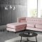 Taylor Sectional Sofa 643 in Pink Velvet Fabric by Meridian