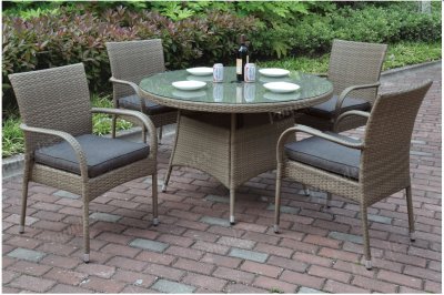 207 Outdoor Patio 5Pc Table Set in Tan by Poundex w/Options