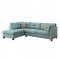 Laurissa Sectional Sofa w/Ottoman 54390 in Light Teal by Acme