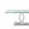 151 Dining Table by ESF w/Glass Top & Optional 151 White Chairs