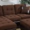 F6928 Sectional Sofa in Chocolate Microfiber Fabric by Boss