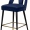 Akoya Counter Stool 795 Set of 2 Navy Velvet Fabric - Meridian